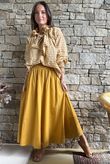 Nonni Gingham Poet Blouse Indian Yellow